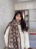 CHANEELR & KARITH圍巾冬季2025新款雙面保暖百搭大披肩生日新年禮物送老婆女友女生 咖啡 曬單實(shí)拍圖