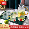富光玻璃杯耐熱玻璃涼水壺錘紋帶把手大容量家用杯花茶杯子茶壺冷水壺 曬單實(shí)拍圖