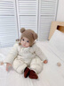 G.DUCKKIDS童裝嬰兒羽絨服冬季新生兒連體衣加絨加厚白鴨絨防風(fēng)保暖寶寶衣服 米白色acciaai帶腳套（羽絨服） 100 尺碼2~3歲【 90-100cm】 曬單實(shí)拍圖