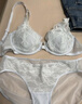ubras輕奢流霧蕾絲性感內衣女透氣輕奢大胸顯小聚攏文胸 兔耳杯套裝-燕麥奶色  L (80A/B/C) 曬單實(shí)拍圖