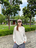 LAZY DAY TREND戶外立體裁剪撞色速干印花T恤女秋季休閑長(zhǎng)袖運(yùn)動(dòng)上衣潮 淺云灰 L 曬單實(shí)拍圖