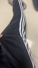 阿迪達斯 （adidas）長(cháng)褲男秋季寬松透氣直筒褲跑步運動(dòng)防風(fēng)休閑褲 黑白 M 曬單實(shí)拍圖