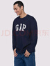 GAP男女裝2025秋季新款logo純棉寬松圓領(lǐng)長(cháng)袖T恤休閑上衣 海軍藍 L (175/96A) 亞洲尺碼 曬單實(shí)拍圖