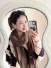 ELLE【禮盒裝】100%羊毛圍巾女士雙面秋冬加厚保暖披肩圍脖禮物 曬單實(shí)拍圖