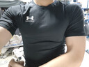 安德瑪（Under Armour）HeatGear Armour男子透氣訓練運動(dòng)短袖緊身衣1361518 黑色001 L 曬單實(shí)拍圖