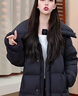 美力城長(cháng)款羽絨服女裝新款90%鵝絨過(guò)膝外套時(shí)尚連帽城市戶(hù)外休閑運動(dòng)風(fēng) 黑色 M 曬單實(shí)拍圖