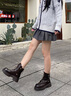 卓詩(shī)尼厚底馬丁靴女2025秋冬季新款英倫風(fēng)小個(gè)子增高棕色機車(chē)靴子女短靴 棕色-單里 37 曬單實(shí)拍圖