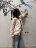 郝叔童品秋季新款限定上新洋氣2025女童時尚高貨韓版百搭網(wǎng)紅棒球服外套潮 粉色 130 64; 曬單實拍圖