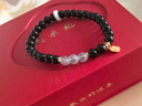 祥隱【普陀山直發(fā)】天然黑曜石手串雙圈女款五行補水海藍寶水晶手鏈 【海藍寶】8A級黑曜石-6mm單圈 曬單實(shí)拍圖