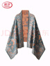 浪莎圍巾女冬季大披肩室內空調披肩外搭保暖毯子辦公室用品 青鳥(niǎo)水藍橙 190*65cm【含須長(cháng)】 曬單實(shí)拍圖