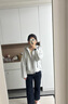 森馬（Semir）外套女冬季防風(fēng)三防抗靜電搖粒絨三合一兩件套寬松插肩袖夾克 晨灰20111 -內件黑色立領(lǐng)搖粒絨 S 曬單實(shí)拍圖