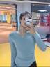 雙秀絕美瑜伽服2025新款高級感秋冬修身顯瘦專(zhuān)業(yè)普拉提健身套裝長(cháng)袖女 薄荷藍上衣 【熱銷(xiāo)色】 M 100-110 曬單實(shí)拍圖