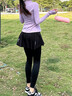 陶芙（taofu）羽毛球服套裝女2025秋冬氣質(zhì)顯瘦長(cháng)袖健身服專(zhuān)業(yè)打球爬山訓練衣服 紫色長(cháng)袖兩件套（黑褲裙） S 曬單實(shí)拍圖