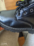 啄木鳥(niǎo)官方真皮牛皮處理?yè)炻R丁靴男青年戶(hù)外皮鞋男秋冬季新款 MD101黑色棉鞋真皮精品版 40 曬單實(shí)拍圖
