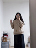 紅蜻蜓衛(wèi)衣女長袖t恤2025年秋冬季新款女裝連帽加絨加厚女士上衣女外套 奶咖色(常規(guī)) M （推薦100-109斤） 曬單實拍圖