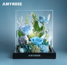 AMYROSE永生花花束禮盒綻放的玫瑰情人教師節禮物生日送愛(ài)人女友閨蜜 綻放的玫瑰（碧藍色） 曬單實(shí)拍圖