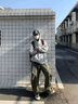 MMOPTOP日系工裝褲子男士秋冬季寬松純棉復古伐木直筒休閑褲8335軍綠L 曬單實(shí)拍圖