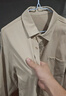 Foss Phil長袖襯衫男士秋冬季日系純色休閑高級感襯衣外套男G2510卡其L 曬單實拍圖