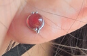 石頭記（istone）紅瑪瑙耳釘小圓珠耳飾S925銀新中式生日禮物送女友 曬單實(shí)拍圖