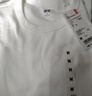 優(yōu)衣庫女裝柔滑彈力棉質(zhì)圓領(lǐng)T恤/長(cháng)袖基礎版型內搭新款480869 00 白色 M /160/84A 曬單實(shí)拍圖