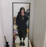 斷碼新款羽絨服男女同款白鴨絨加厚保暖中戲院外套中長(cháng)款羽絨服 黑色 男女同款 XL 適合120到130斤穿 曬單實(shí)拍圖