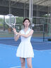 天使季節絕美網(wǎng)球連衣裙女羽毛球服2025新款運動(dòng)棒球裙套裝女衣服 本白 （送打底褲） L 曬單實(shí)拍圖