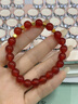 中國黃金（CHINA GOLD）小方糖天然紅瑪瑙手串女金手鏈情人節新年禮物送女友老婆生日 足金小方糖紅瑪瑙手串-8mm 曬單實(shí)拍圖