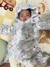 巴拉巴拉童裝嬰兒連體衣輕薄羽絨服寶寶衣服2025冬裝抱衣爬服男童女童萌趣 白藍(lán)色調(diào)-白鴨絨 90 cm-充絨量47g 曬單實(shí)拍圖