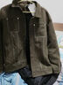 Burwilde國際品牌春秋季夾克男2025新款痞帥潮牌感男裝潮流麂皮絨休閑男士 軍綠色款 加絨（禮盒裝） 2XL (160-175斤) 曬單實(shí)拍圖