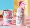 杯具熊（BEDDYBEAR）開(kāi)口笑雙飲蓋兒童保溫杯帶吸管水杯316鋼大容量保溫壺600ML美人魚(yú) 曬單實(shí)拍圖