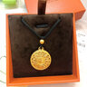 六桂福珠寶八寶羅盤(pán)黃金吊墜足金鑲嵌鋯石項鏈生日禮物送老婆送女友 古法重金版吊墜 克重約7.15g【配編繩+品牌禮盒】 曬單實(shí)拍圖