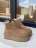 UGG秋季女士休閑舒適純色厚底雪地靴煙囪時(shí)尚切爾西短靴 1134526 CHE | 栗色 37 曬單實(shí)拍圖