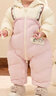 巴拉巴拉嬰兒連體衣假兩件羽絨服冬裝2024外出抱衣造型加厚萌208424120209 曬單實(shí)拍圖