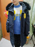 木木屋（mumuwu）品牌童裝男童羽絨服中長(cháng)款兒童外套冬季保暖男孩冬裝白鴨絨冬裝 軍綠配環(huán)保毛 170 適合160-170cm年齡14-15歲 曬單實(shí)拍圖