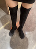 5+加絨過(guò)膝長(cháng)靴女2025秋冬季新款厚底顯瘦彈力瘦瘦靴高筒靴襪靴女靴 黑色（加絨） 37 曬單實(shí)拍圖