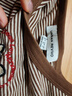 UR2025夏季新款女裝休閑撞色條紋萌寵刺繡短袖T恤UYU450134 卡其棕條紋 S 曬單實(shí)拍圖