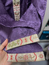 南山韻味 漢服南山韻味 滿(mǎn)庭芳 四季花仿漳絨方領(lǐng)半袖披襖秋冬款圈毛明制上衣 瓜果紋紫色立領(lǐng)對襟琵琶袖短衫 M 曬單實(shí)拍圖