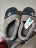 漫兮楠秋冬季室內外女士PU皮面防水防滑加絨厚底保暖踩屎感男士棉拖鞋 H-藏青加厚防水EVA踩屎感 46-47 碼適合45-46腳穿 曬單實(shí)拍圖