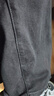 森馬（Semir）牛仔褲女森柔牛仔高腰喇叭褲顯瘦顯腿長(zhǎng)黑色褲子2024冬新款拖地褲 牛仔水洗黑98201 28 曬單實(shí)拍圖