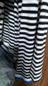 三彩2025冬季新款條紋針織衫撞色圓領(lǐng)毛衫套頭 黑白條紋 M 160/84A 曬單實(shí)拍圖