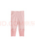 幼歌（YOUGE）春季無(wú)骨縫合兒童卡通打底褲百搭時(shí)髦舒適多色松緊褲子 粉白條(66-90cm兩用襠) 110 cm 曬單實(shí)拍圖