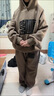 歐遙 童裝男童套裝秋冬新款兒童加絨連帽休閑衛(wèi)衣中小童冬季加厚衛(wèi)褲 焦糖色春秋款 100 建議身高90-100 體重24-30斤 曬單實拍圖
