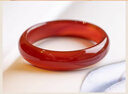 中國黃金（CHINA GOLD）瑪瑙手鐲馬紅色玉髓女款玉鐲子蜜糖紅禮物送女友珠寶首飾 紅瑪瑙手鐲（60圈口） 曬單實(shí)拍圖