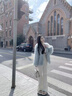 蕓蕁外套女2025新款秋冬韓版仿狐貍毛皮草外套女短款海寧年輕款顯瘦大 水藍色 XS 80斤左右 曬單實(shí)拍圖