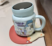 貝瑟斯馬克杯陶瓷咖啡杯情侶杯貓貓創(chuàng)意禮物早餐杯泡茶藍色帶蓋水杯子 曬單實拍圖