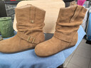 熱風(fēng)女靴子磨砂皮復古短靴2025年冬季新款女士西部靴勃肯堆堆靴 曬單實(shí)拍圖