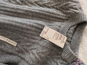 無(wú)印良品（MUJI）男式 美利奴羊毛纜繩花紋圓領(lǐng)毛衣 冬季長(cháng)袖針織衫 AA0PJA3A 灰色 L（175/100A） 曬單實(shí)拍圖