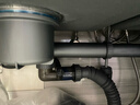 飛雕超省空間洗菜盆下水器洗碗槽防臭排水管廚房單雙槽下水管配件全套 110雙槽水下套裝【槍灰】自動(dòng)款 曬單實(shí)拍圖