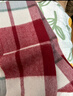 上海故事100%羊毛女士格子圍巾春秋季圍脖禮盒裝送女友生日禮物 酒紅格 曬單實(shí)拍圖