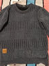 吉普（JEEP）毛衣男秋冬季加絨加厚保暖針織衫男士圓領(lǐng)衣服男裝 深灰加絨 L  曬單實(shí)拍圖